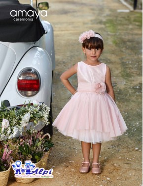 Vestido de arras ceremonia fiesta de niña, Artesanía AMAYA 2019 NUEVA COLECCIÓN, modelo 311420