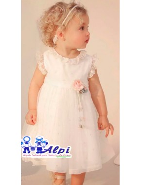 Vestido bebe AMAYA modelo 311207 arras, ceremonia, fiesta y bautizo Alpinet en Alpi Moda infantil Valladolid