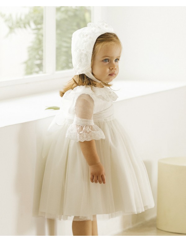 Vestido bebe AMAYA BABY modelo 22221 arras, ceremonia, fiesta y bautizo spring summer 2017 Alpi Moda infantil Valladolid