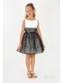 Vestido de niña en organza bordada bicolor blanco y negro AMAYA, modelo 554623 Tallas 4 a 18 Alpi Moda Infantil Valladolid