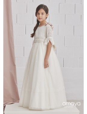 Vestido comunión niña, AMAYA, modelo 557005MD, ALPI Moda Infantil (Valladolid)