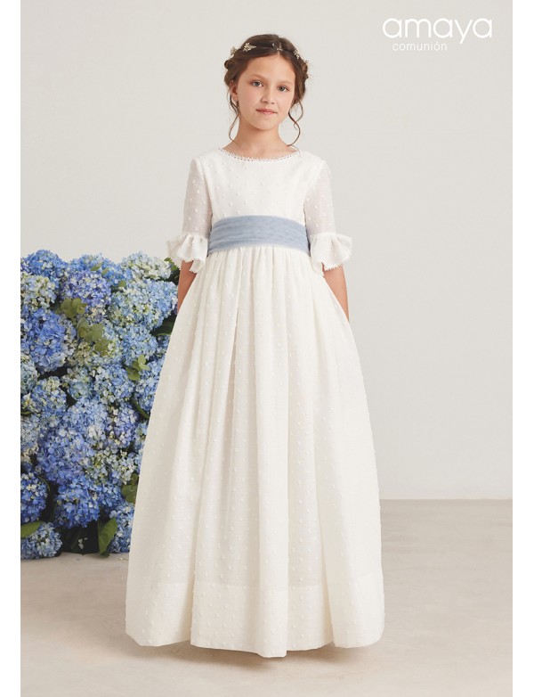 Vestido comunión niña, AMAYA, modelo 587002MD, ALPI Moda Infantil (Valladolid)