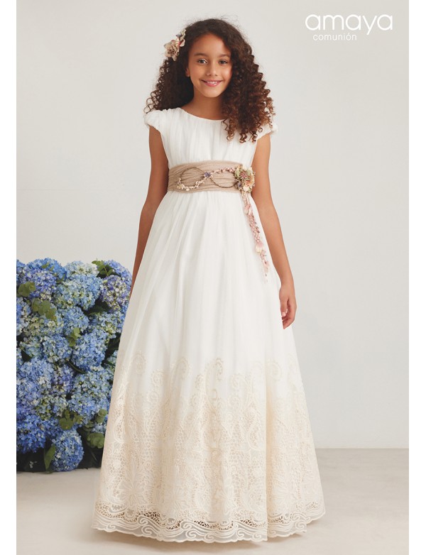 Vestido comunión niña, AMAYA, modelo 587007MC, ALPI Moda Infantil (Valladolid)