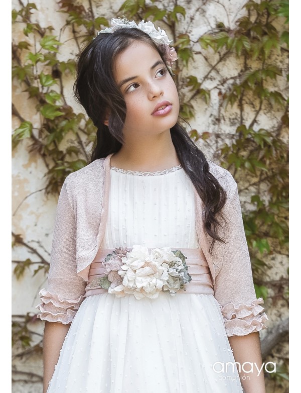 Bolero chaqueta para vestido comunión niña, AMAYA, modelo 537818H, ALPI Moda Infantil (Valladolid)